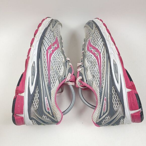 Saucony Women's Progrid Ride 5 Jogging Running Pink silver Size 9 Shoes Sneakers - Picture 3 of 9